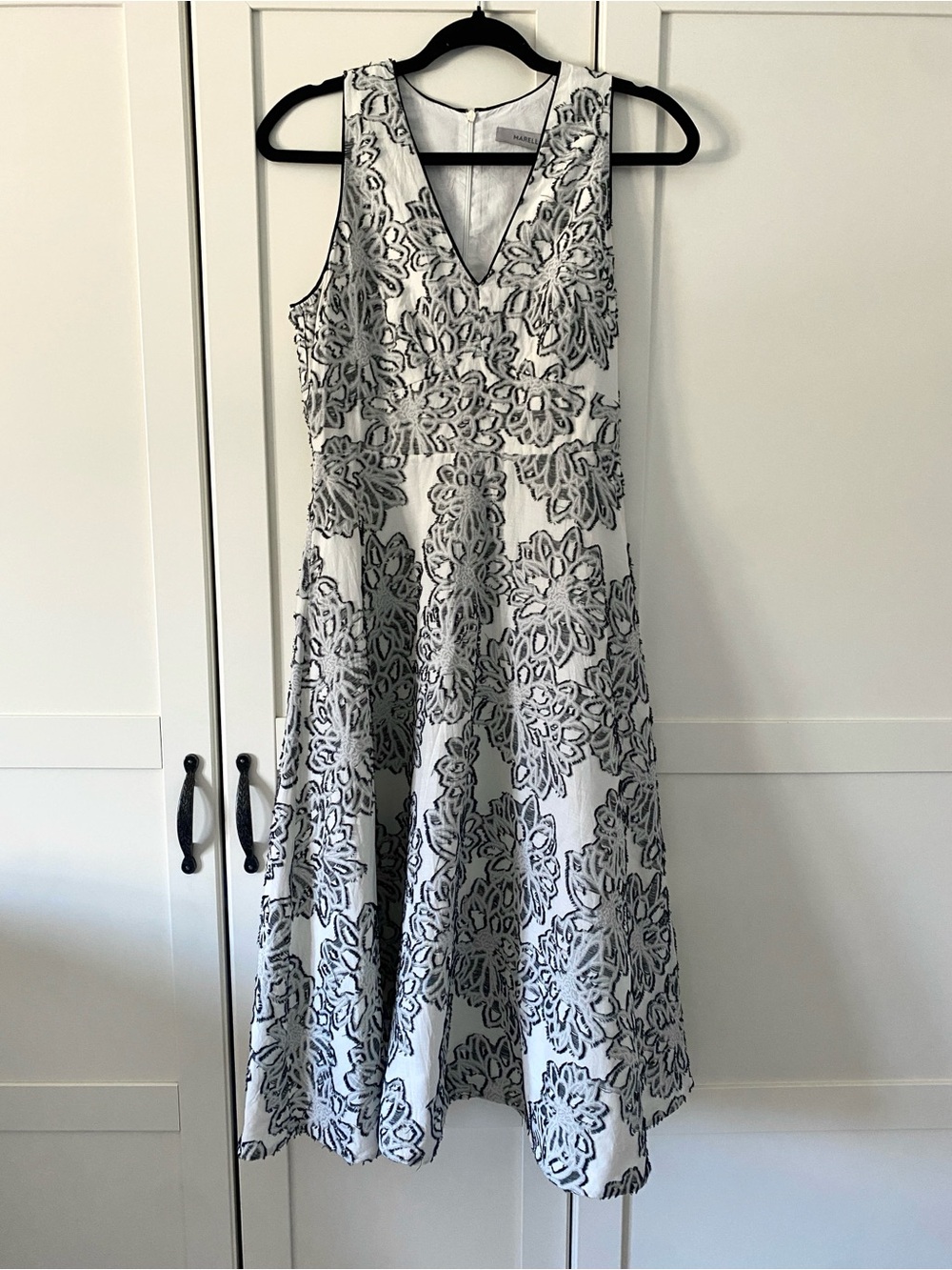 Marella by Max Mara Floral Jacquard Fit & Flare Midi Dress Size US 4